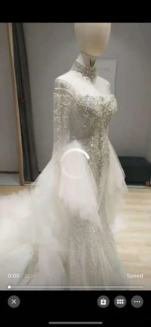 S05AAT 1564 VIP 幻鹿 Eva premium mermaid long sleeve blink with detachable train and choker