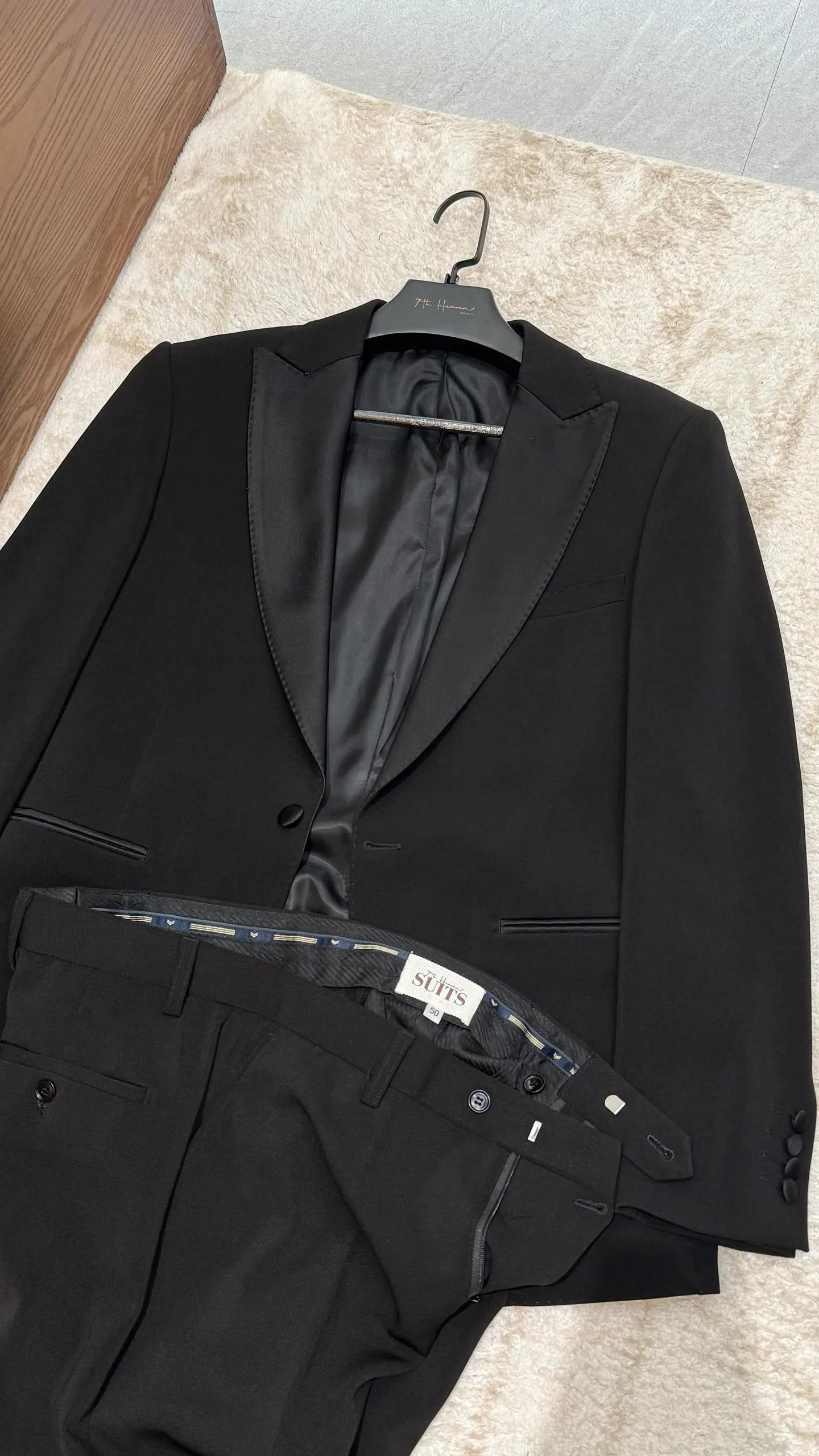 1680 PANTS Stephy Alen satin fatter peak lapel (no vest)