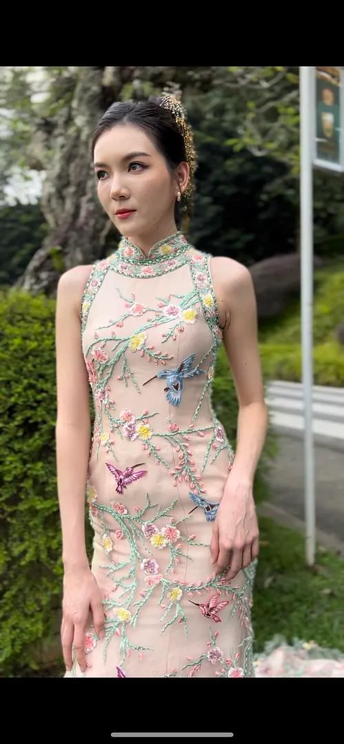 S05AAT 1303 indonesia sangjit cheongsam Rebecca GV Champagne