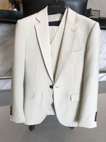 S05AAT 1425 VEST Ivory Single Breasted One Button Notch Lapel #48 #50 #52 #54 #56 #58 Code: 11-米白