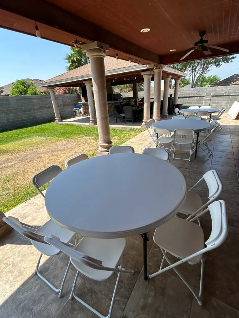 5 foot round table & 8 chairs set