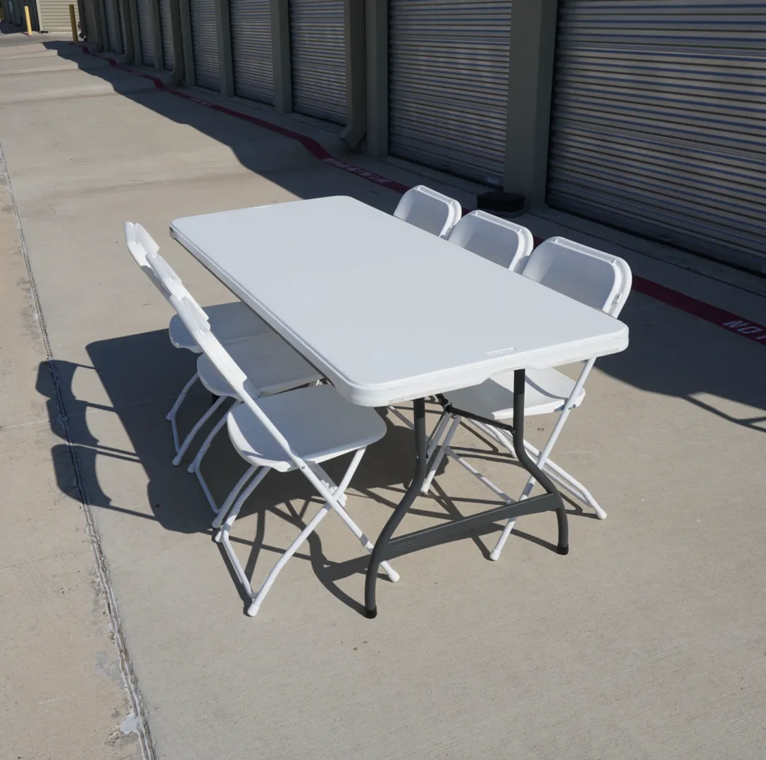 6 foot rectangular table & 6 chairs set