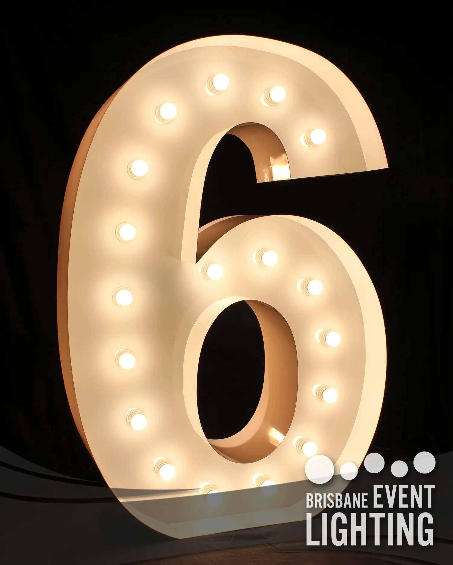 1.5m Light Up Number 6 Hire