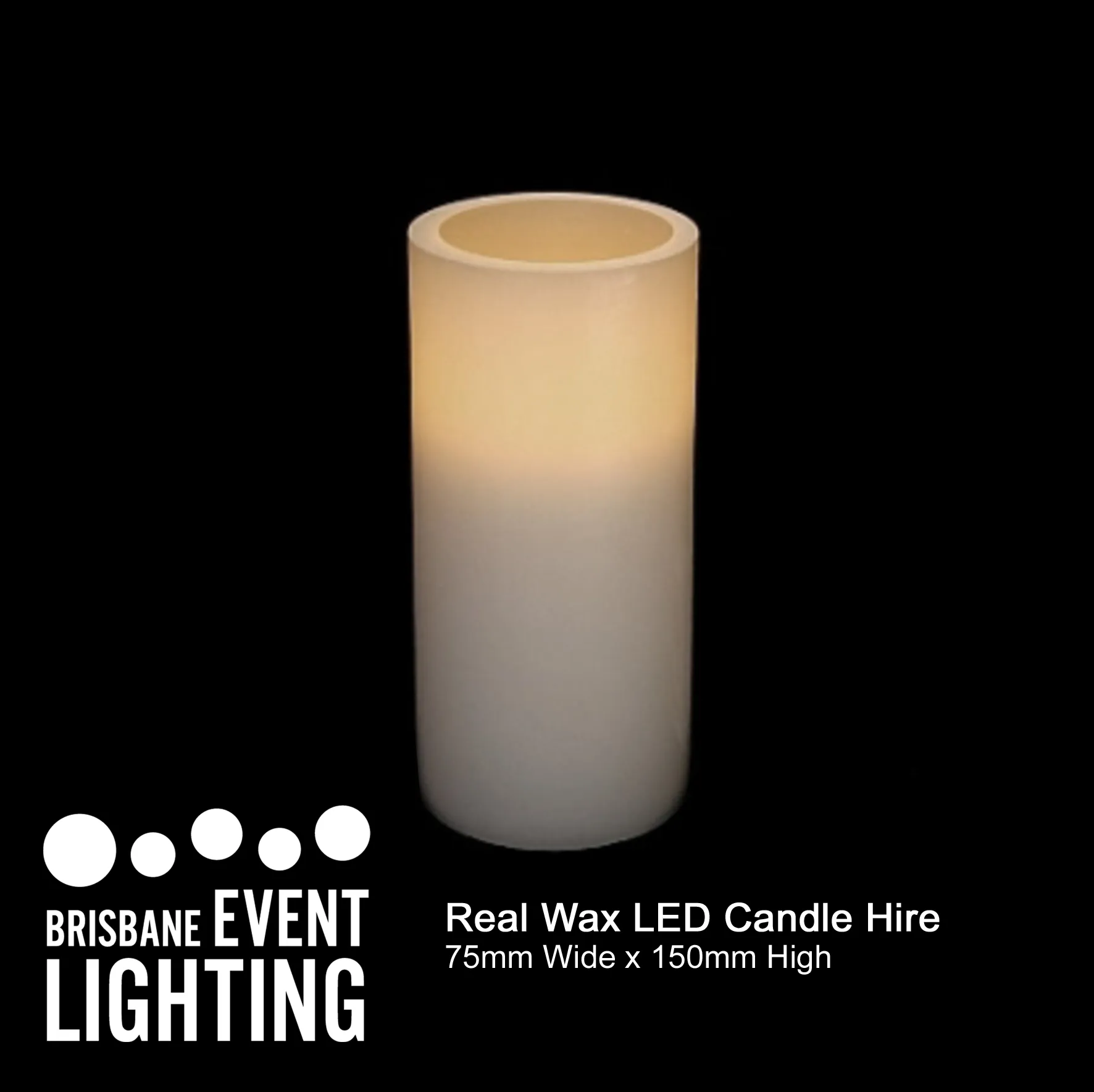 Large: 75x150mm LED Candle Hire