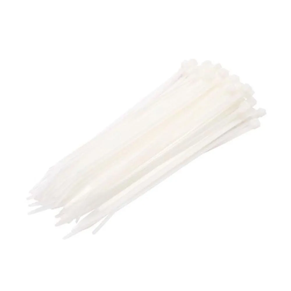 4.8mm x 20cm White Cable Ties - 100 Pack