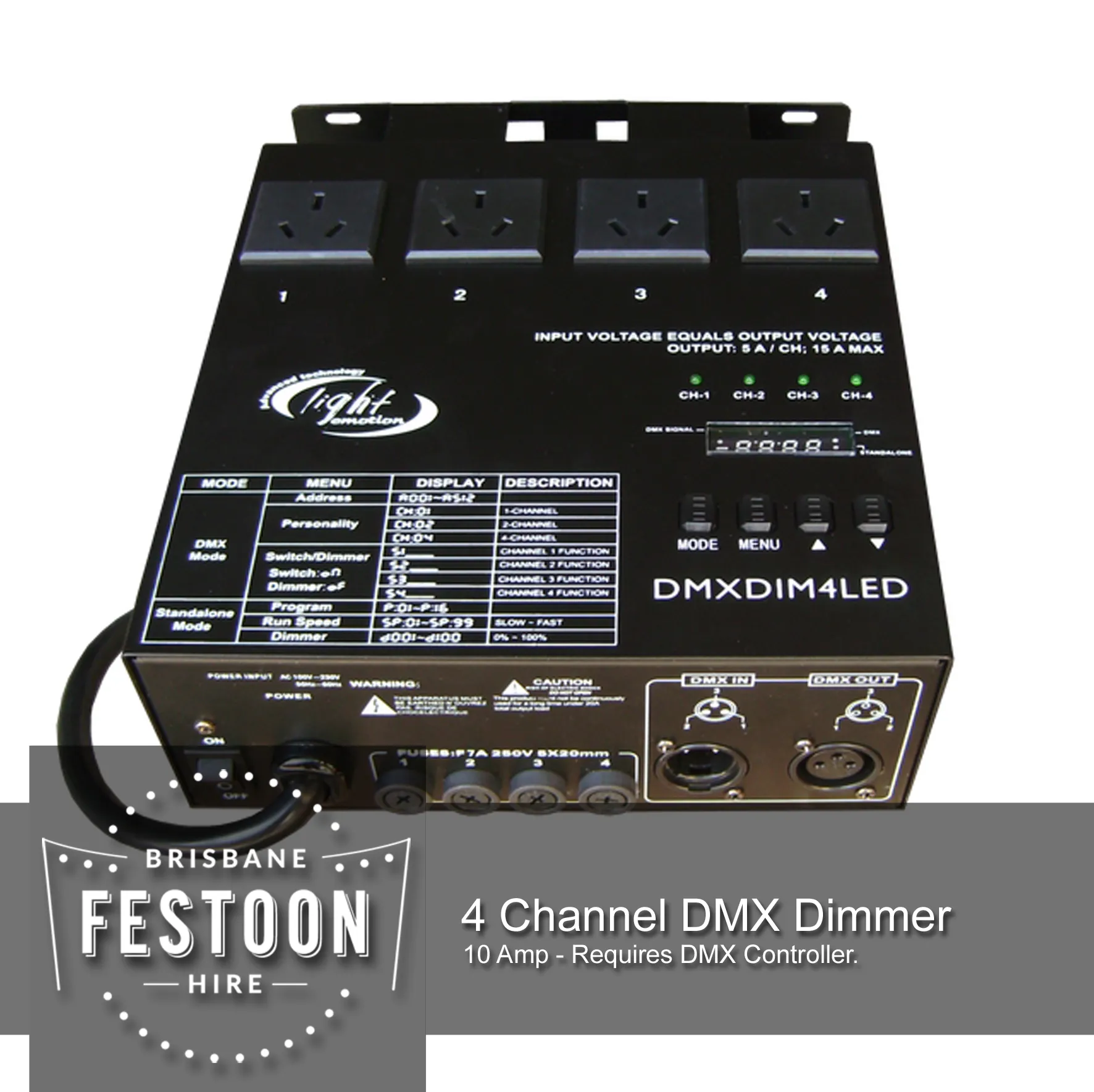 4 Channel Dimming Pack - 10 Amp
