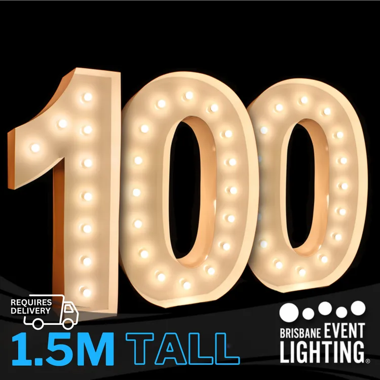 1.5m Light Up Number 100 Hire