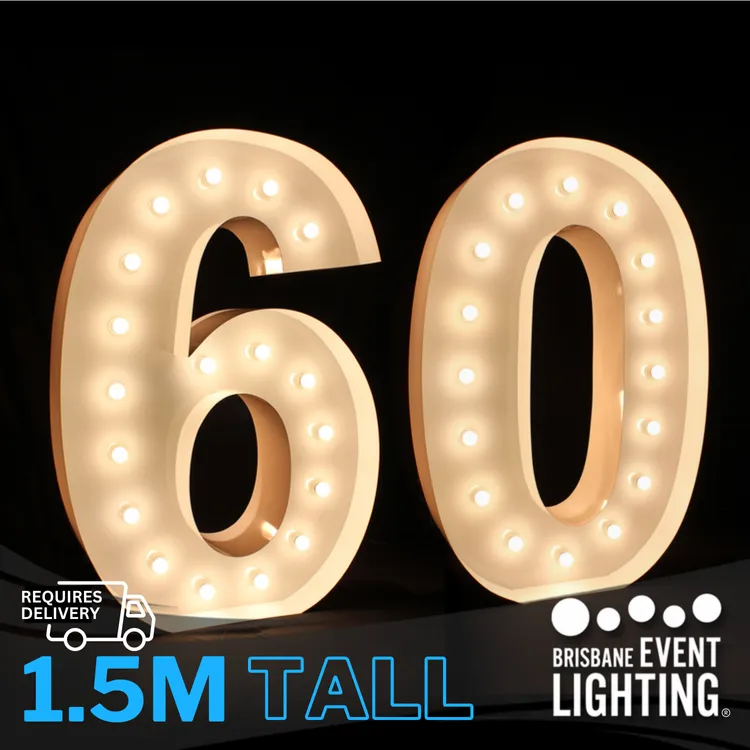 1.5m Light Up Number 60 Hire