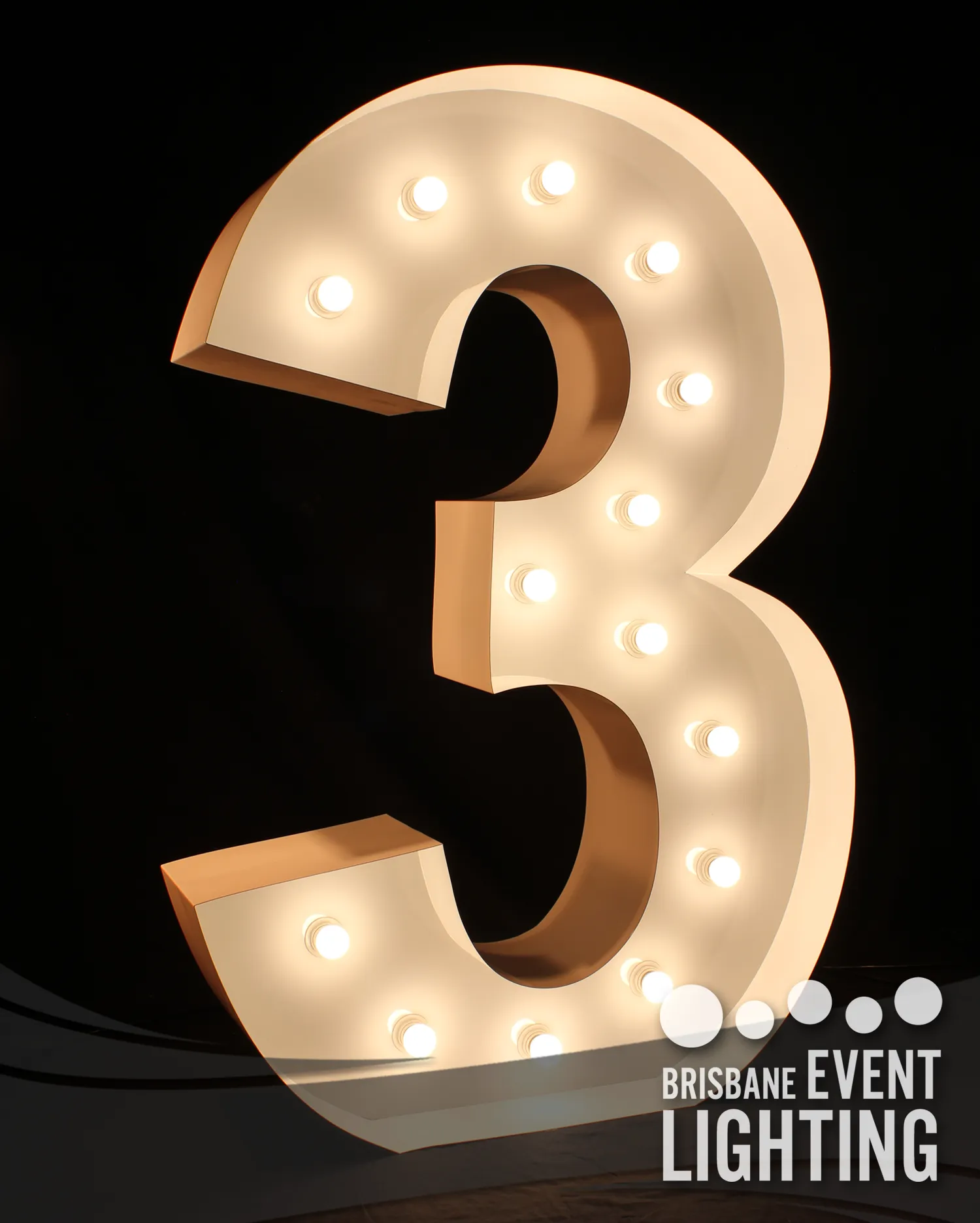 1.5m Light Up Number 3 Hire