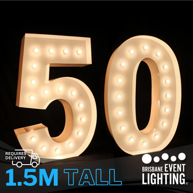 1.5m Light Up Number 50 Hire