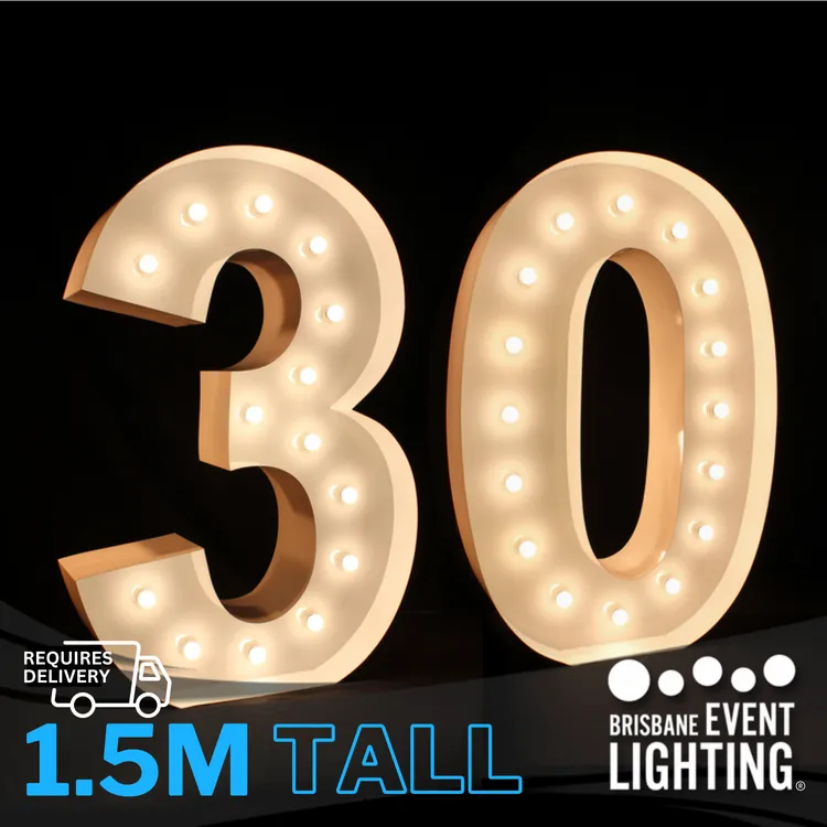 1.5m Light Up Number 30 Hire