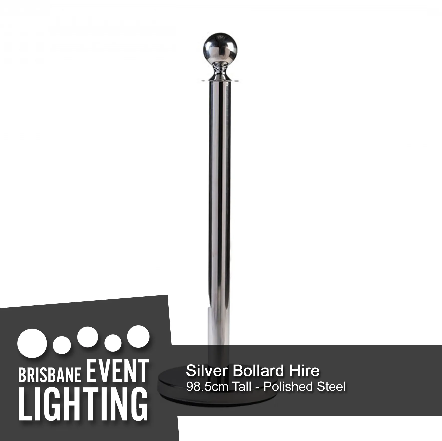 Silver Sphere Top Bollard Hire