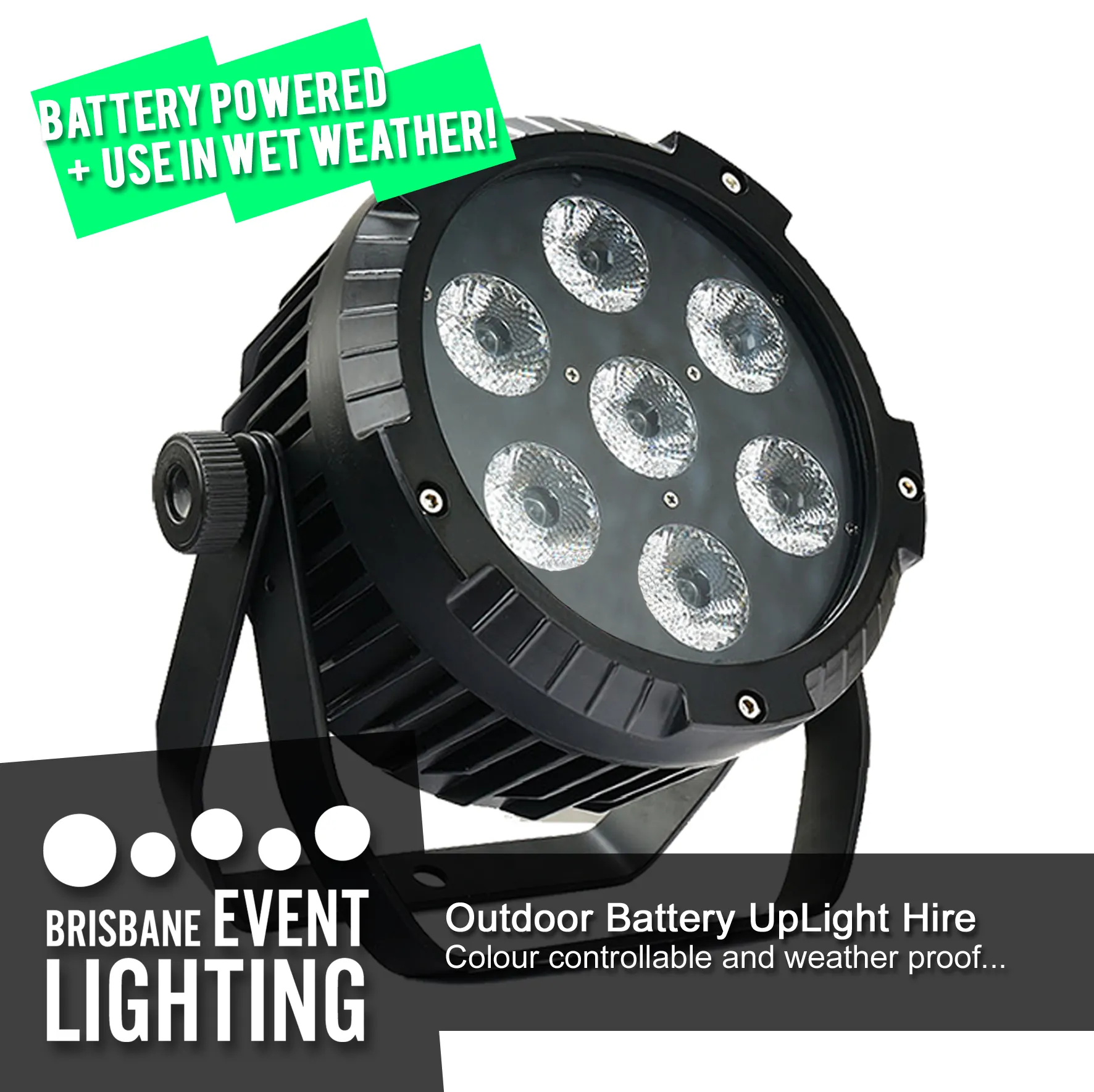 Outdoor Battery Powered LED Uplight Hire