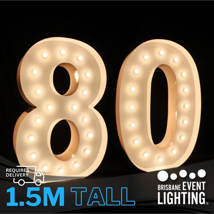 1.5m Light Up Number 80 Hire