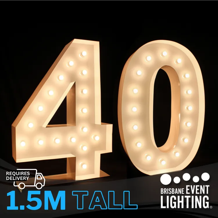 1.5m Light Up Number 40 Hire