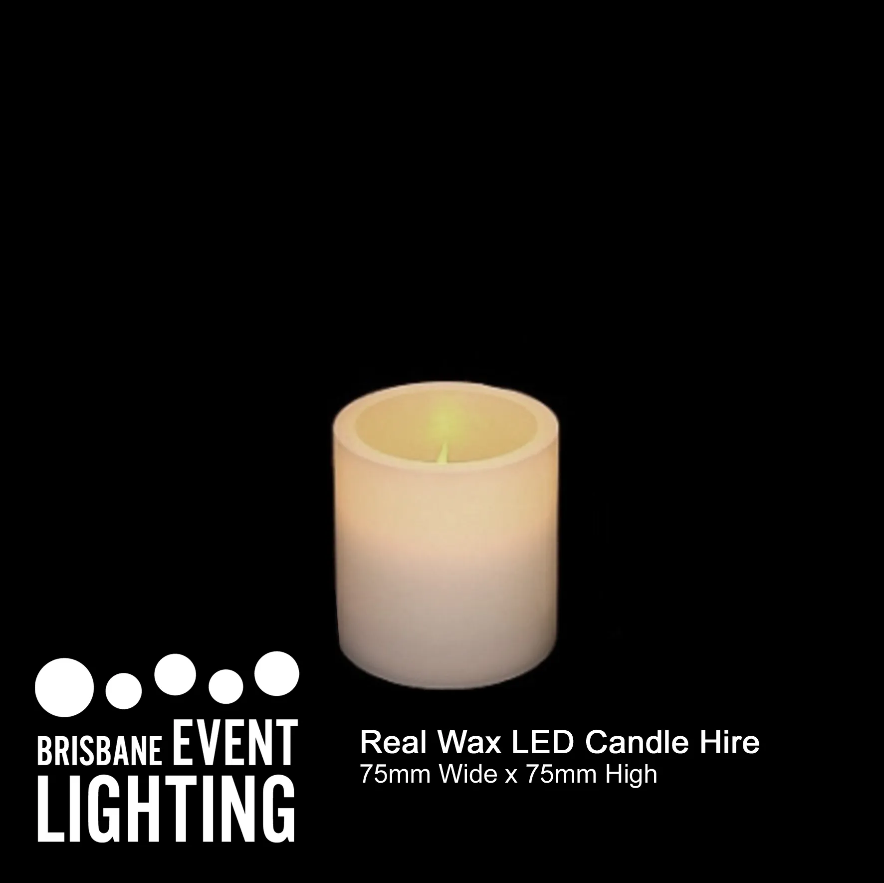 Medium: 75x75mm LED Candle Hire