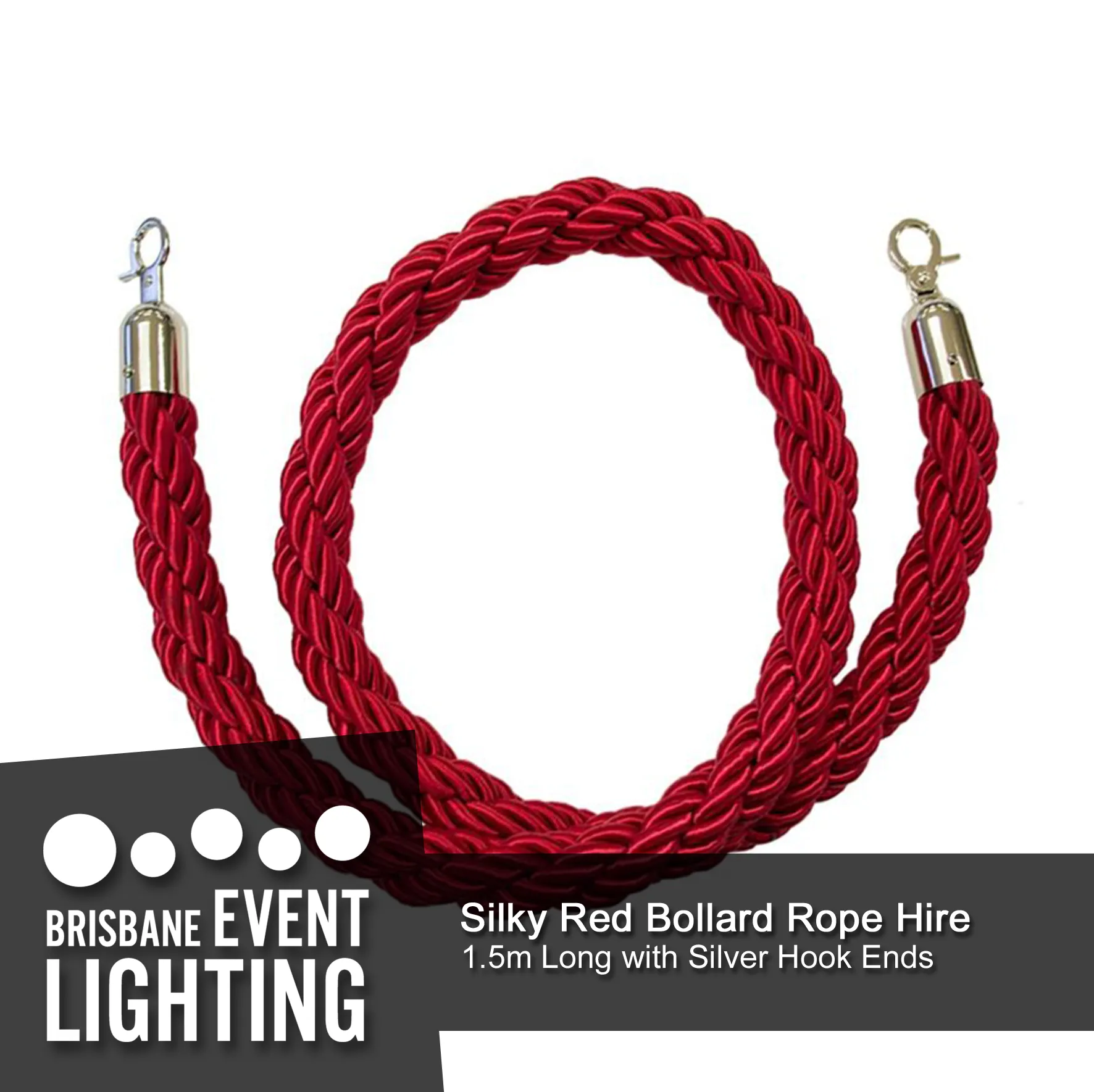 1.5m Red Bollard Rope Hire