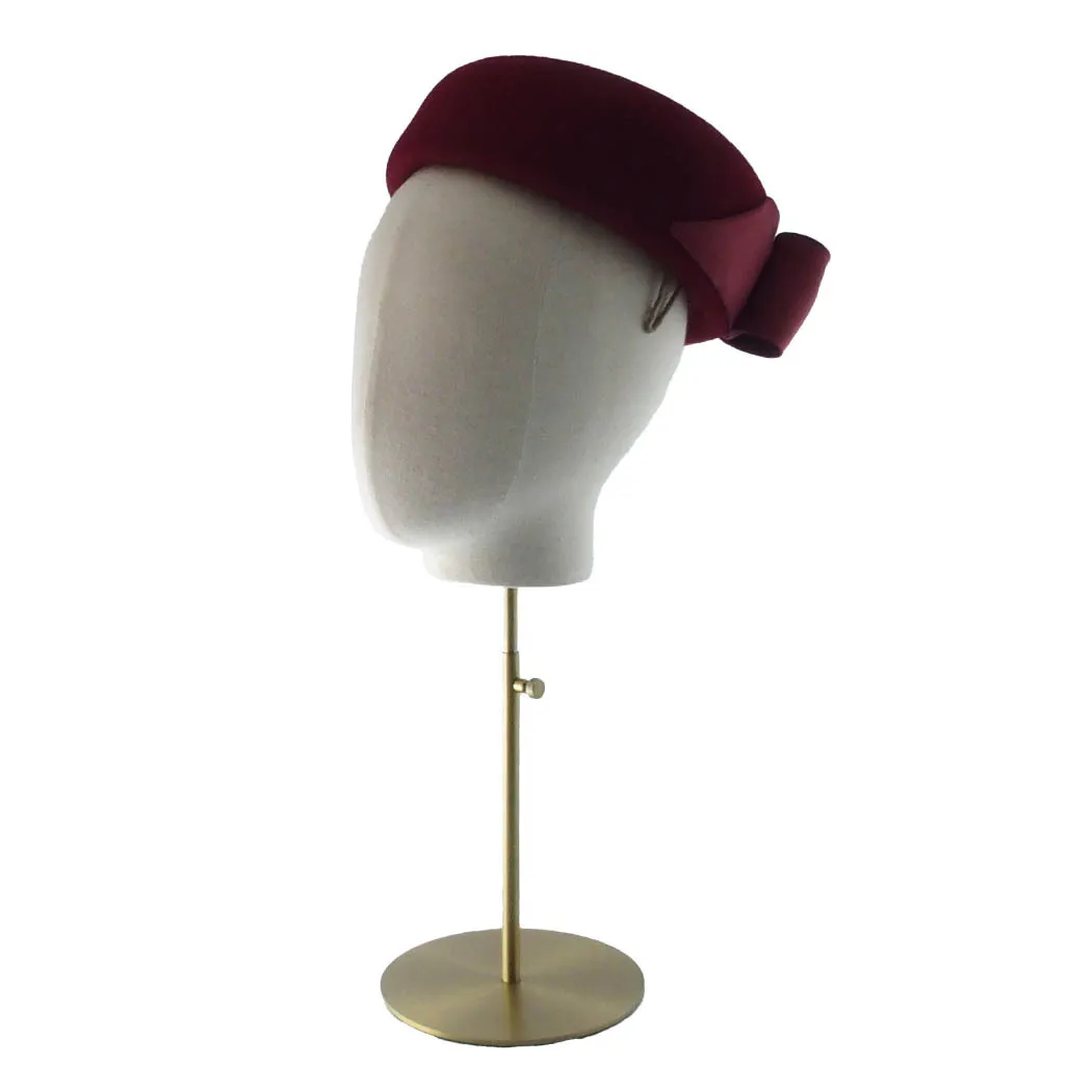Samantha - burgandy red felt pillbox
