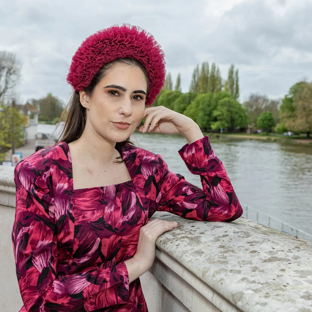 Barbara tulle headband in red