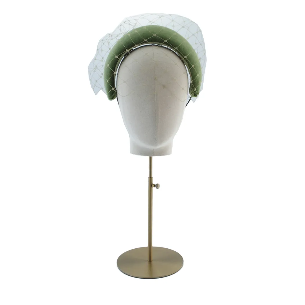 Marie veiled headband - green