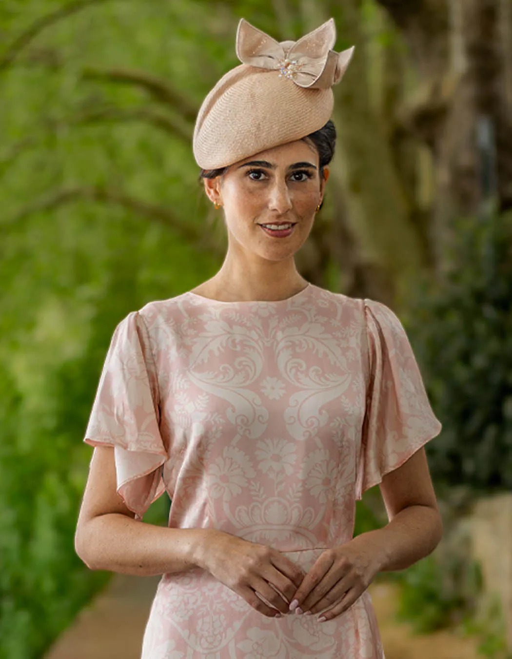 Lydia beret - light pink/ peach