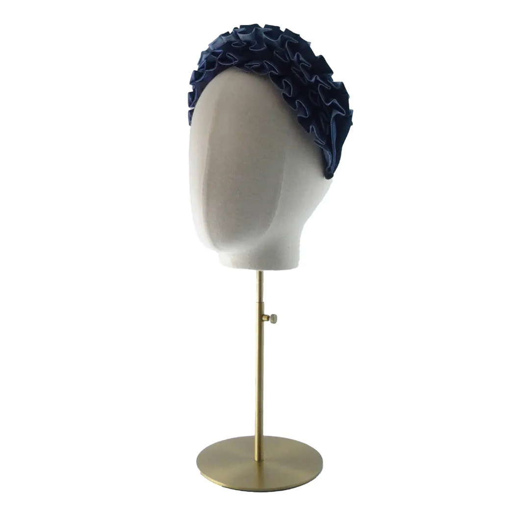 Elizabeth - pleated silk headband in blues