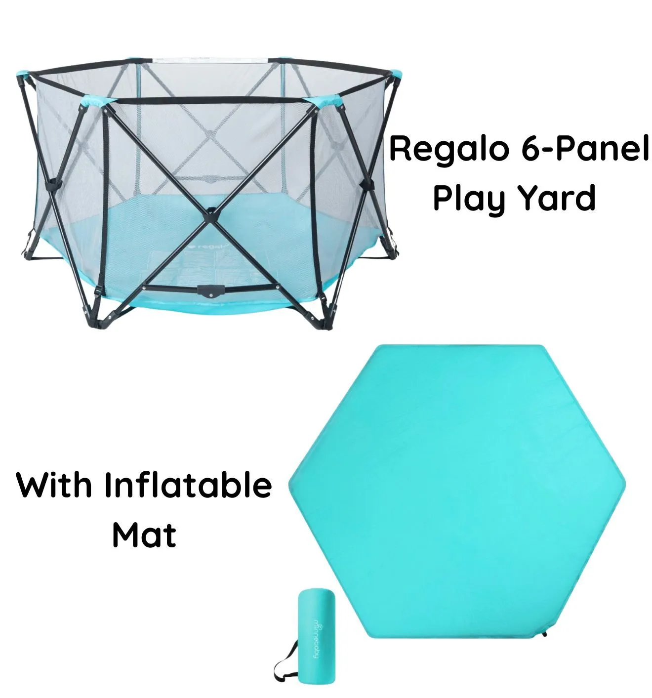 Regalo 6 Panel Play Yard With Inflatable Mat