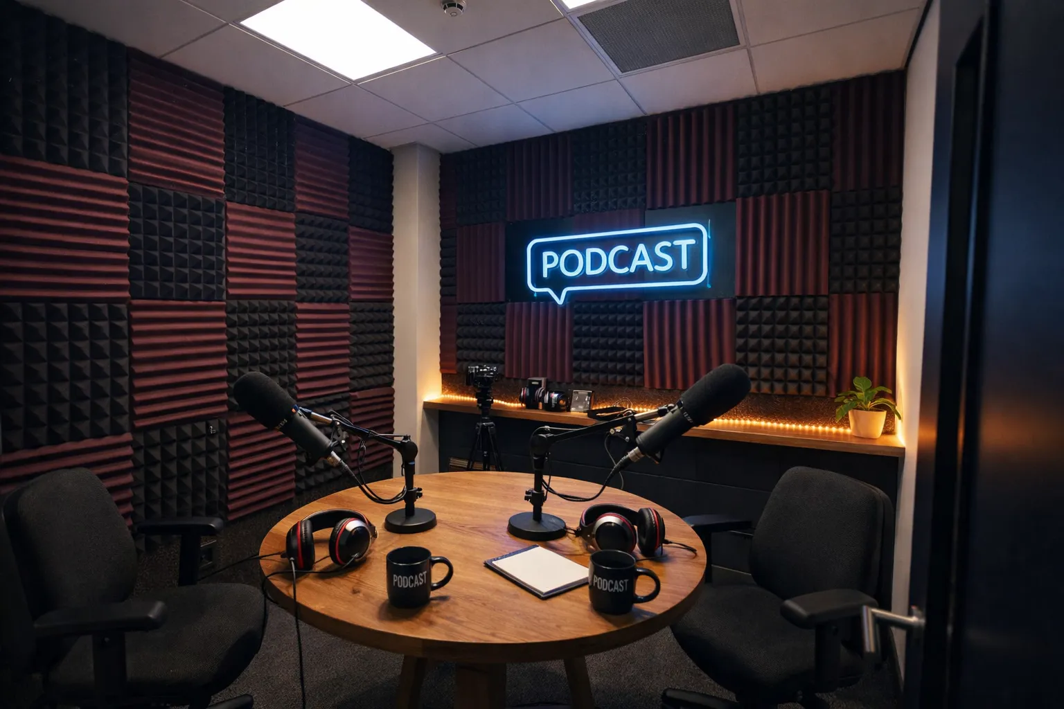 Full Service - 2 or 4 Person Podcast in our Studio with Video (3 Cameras)