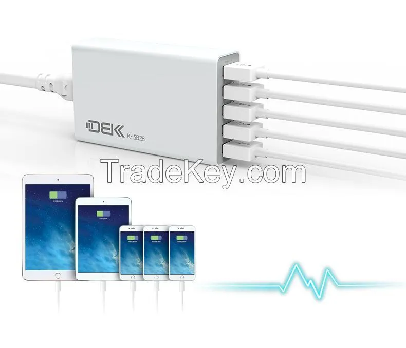 USB Charger Plug K-5B25 - 6 USB Ports