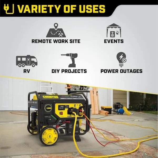 6,500/5,300-Watt Dual Fuel Gas and Propane Powered Portable Generator