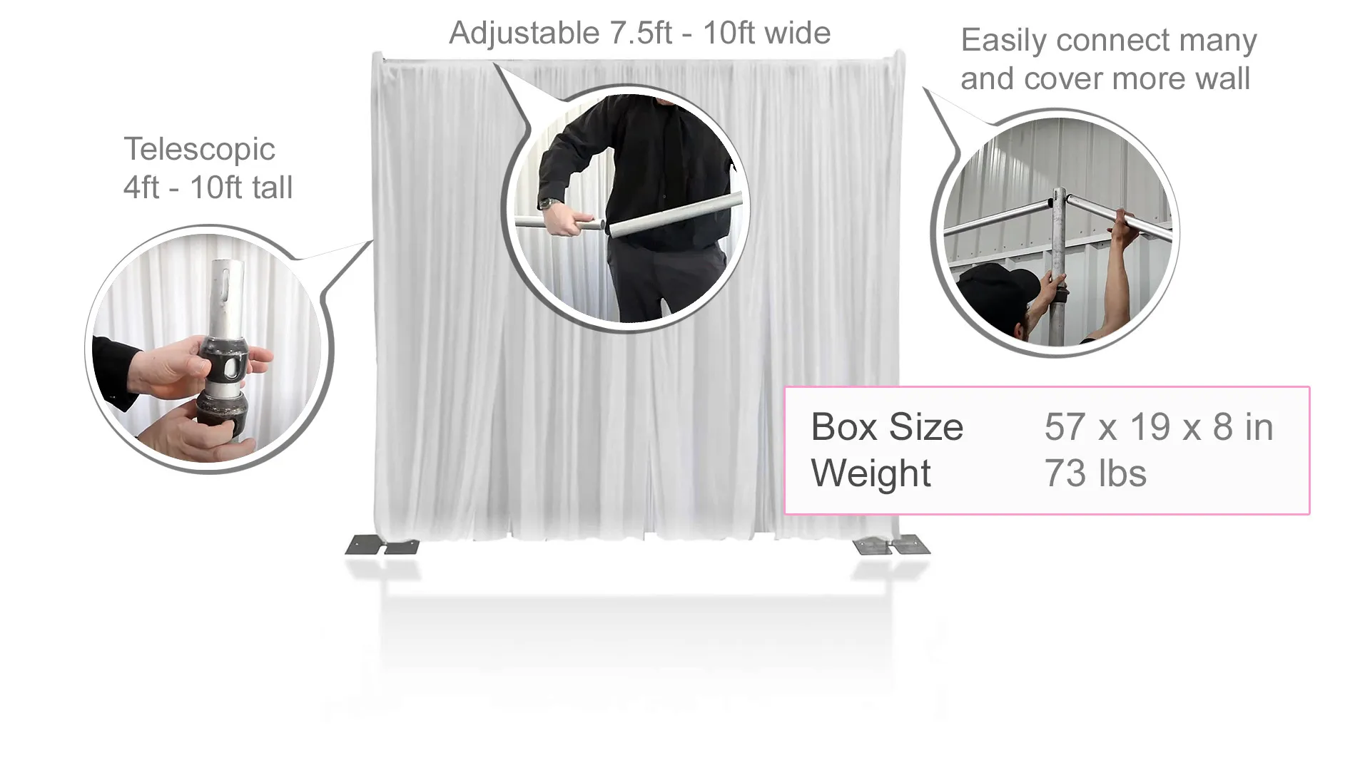 3' x 10' Tall Pipe Rental - Dividing Wall