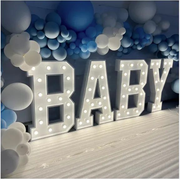 BABY Marquee Letter Rental (4FT) β Light Up Your Baby Shower in Dallas Metroplex