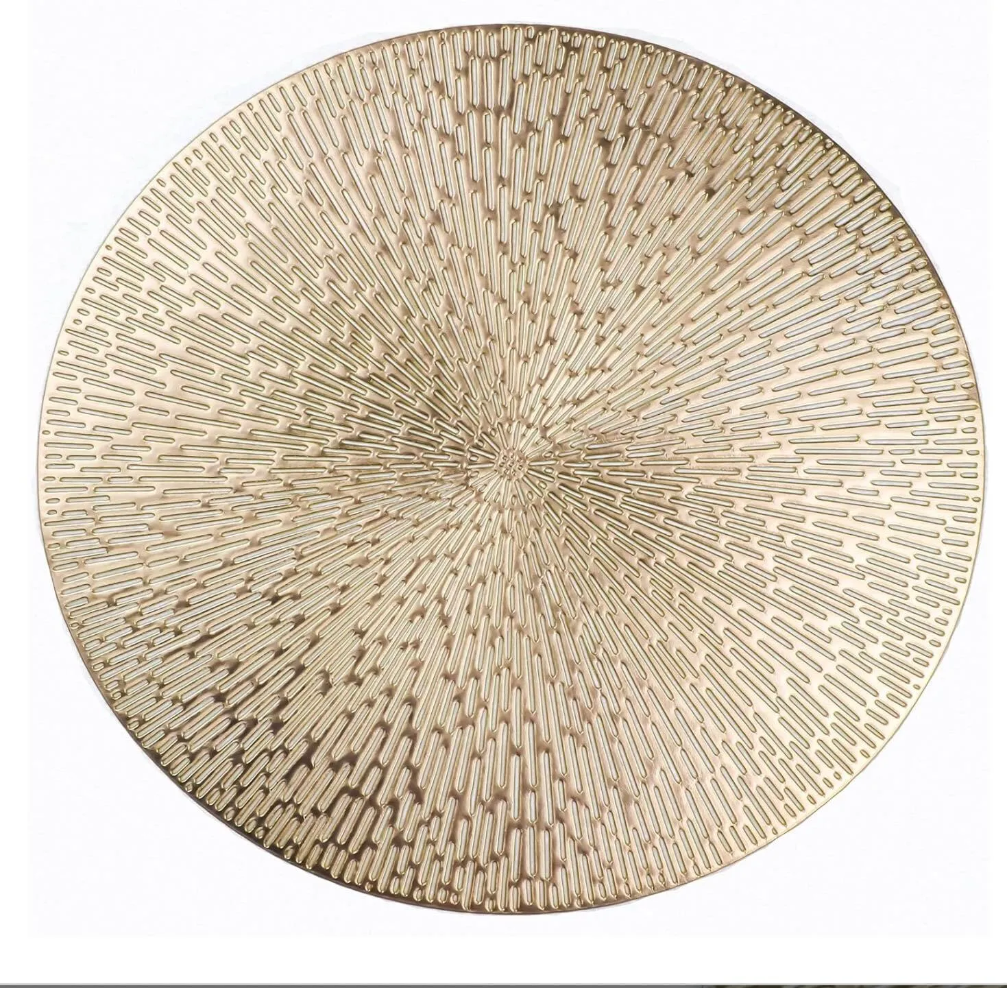 Placemats- 15" Gold Metallic Round Vinyl Placemats 