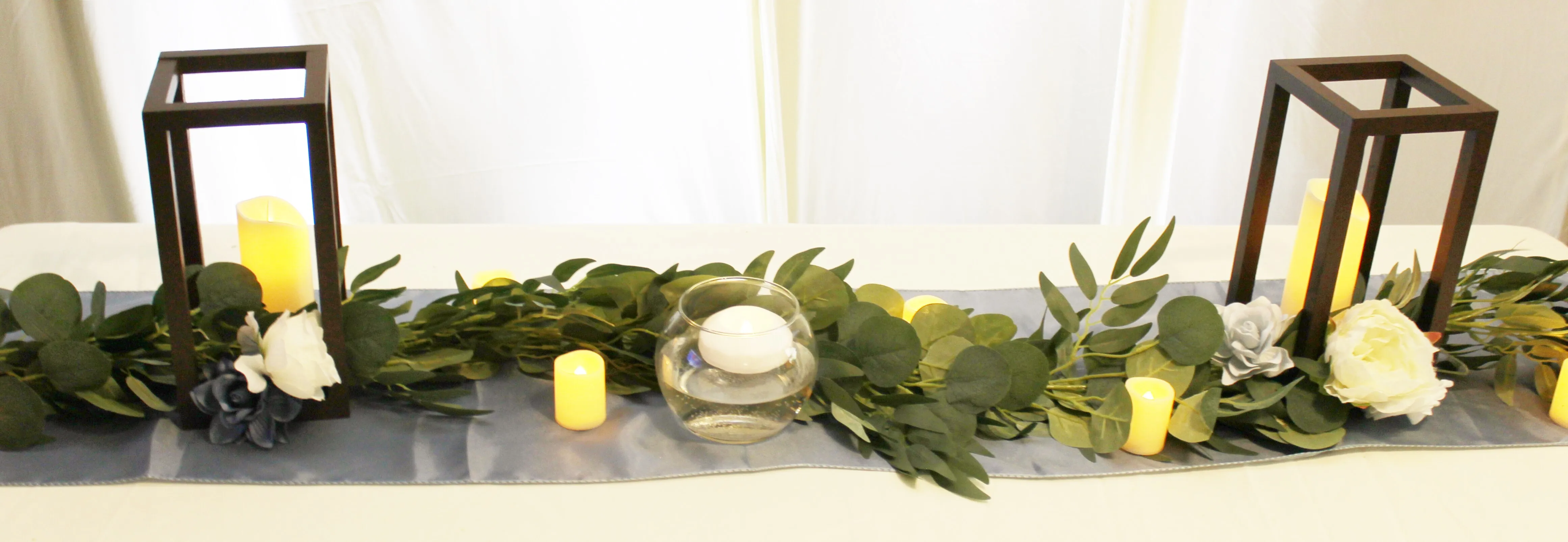 Garland- Eucalyptus Garland Silver Dollar with Willow leaves 5.9 ft