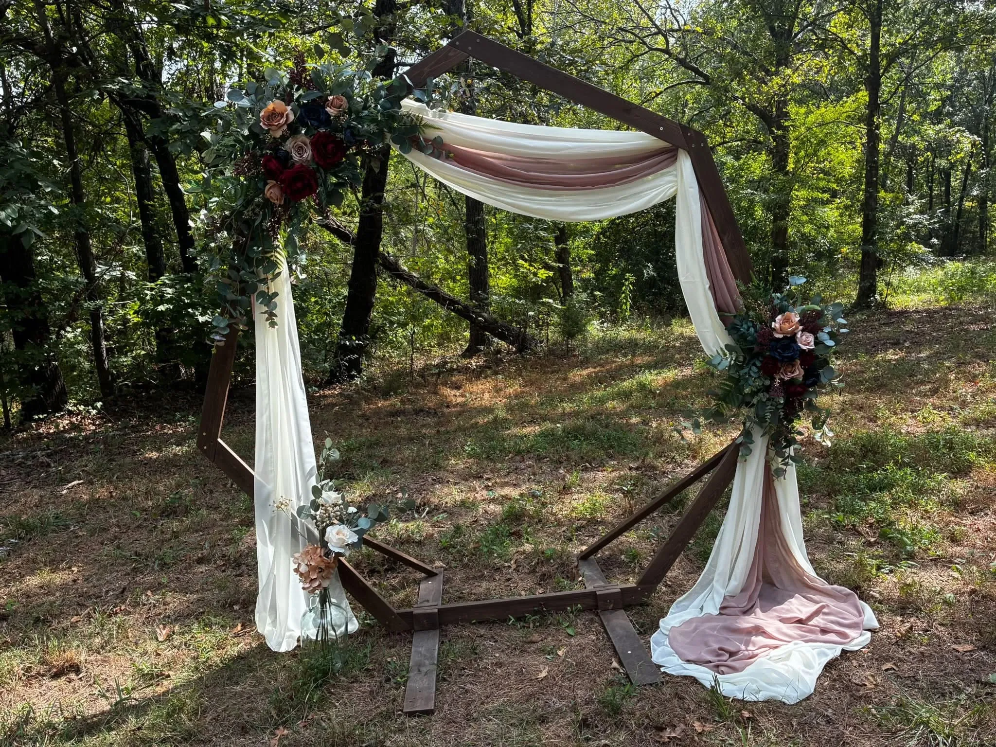 Arch Drape, Ivory, Taupe drapes set