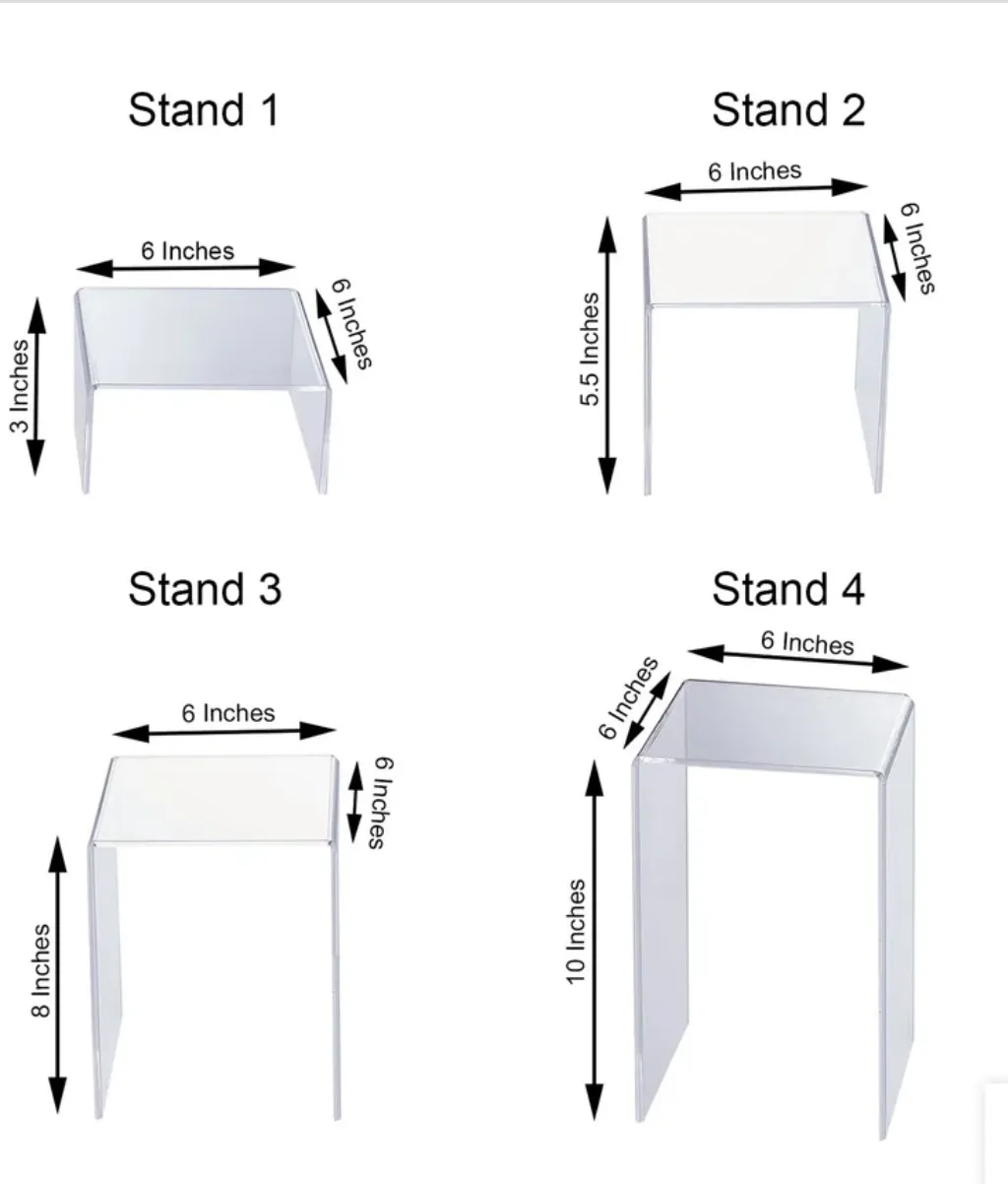 Table Risers- Clear Acrylic Table Risers, Set of 4