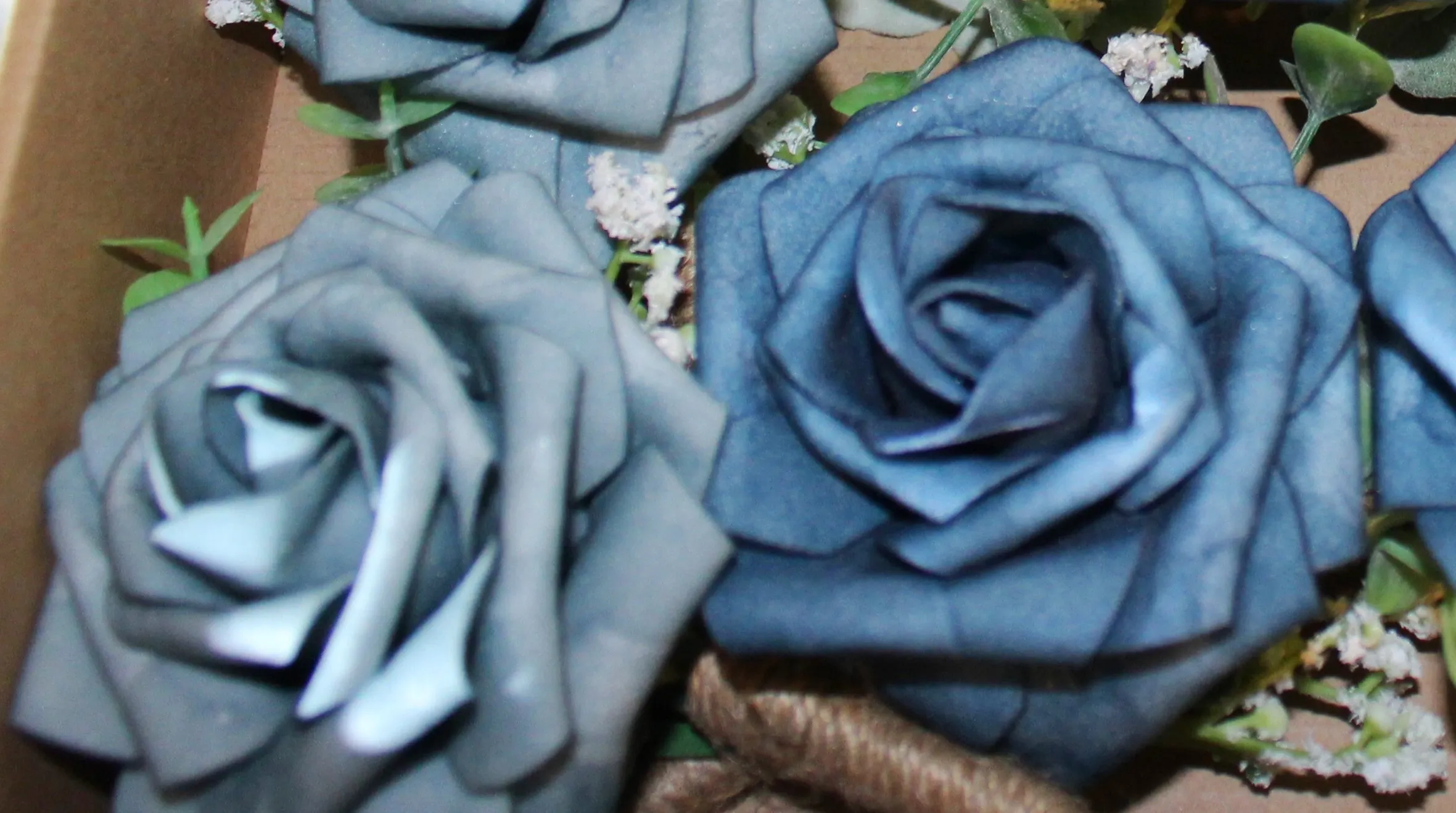 Boutonniere- Shades of Blue- Dusty Blue Boutonniere 