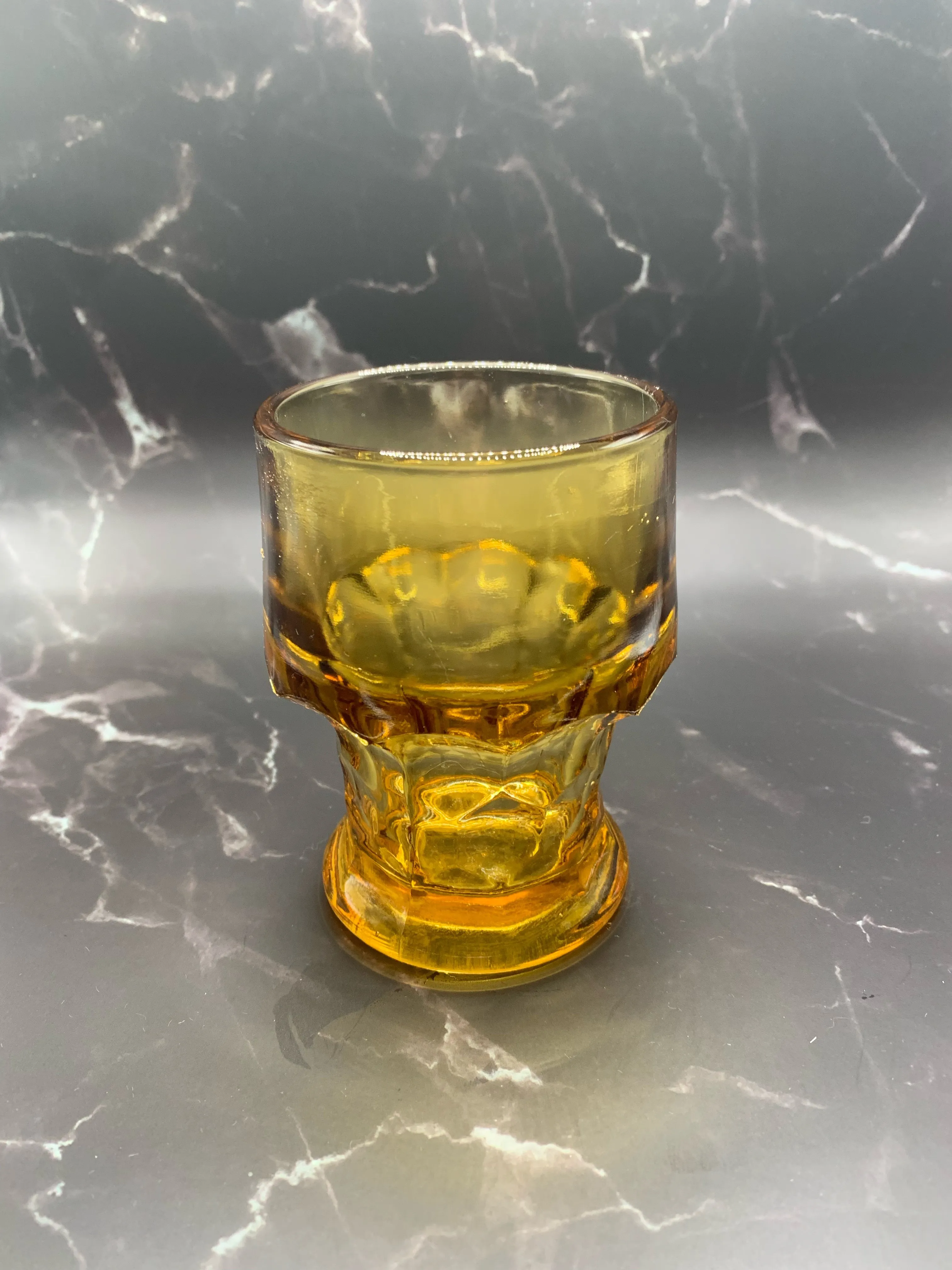 Dishware- Glasses, Amber, 4 1/4” H