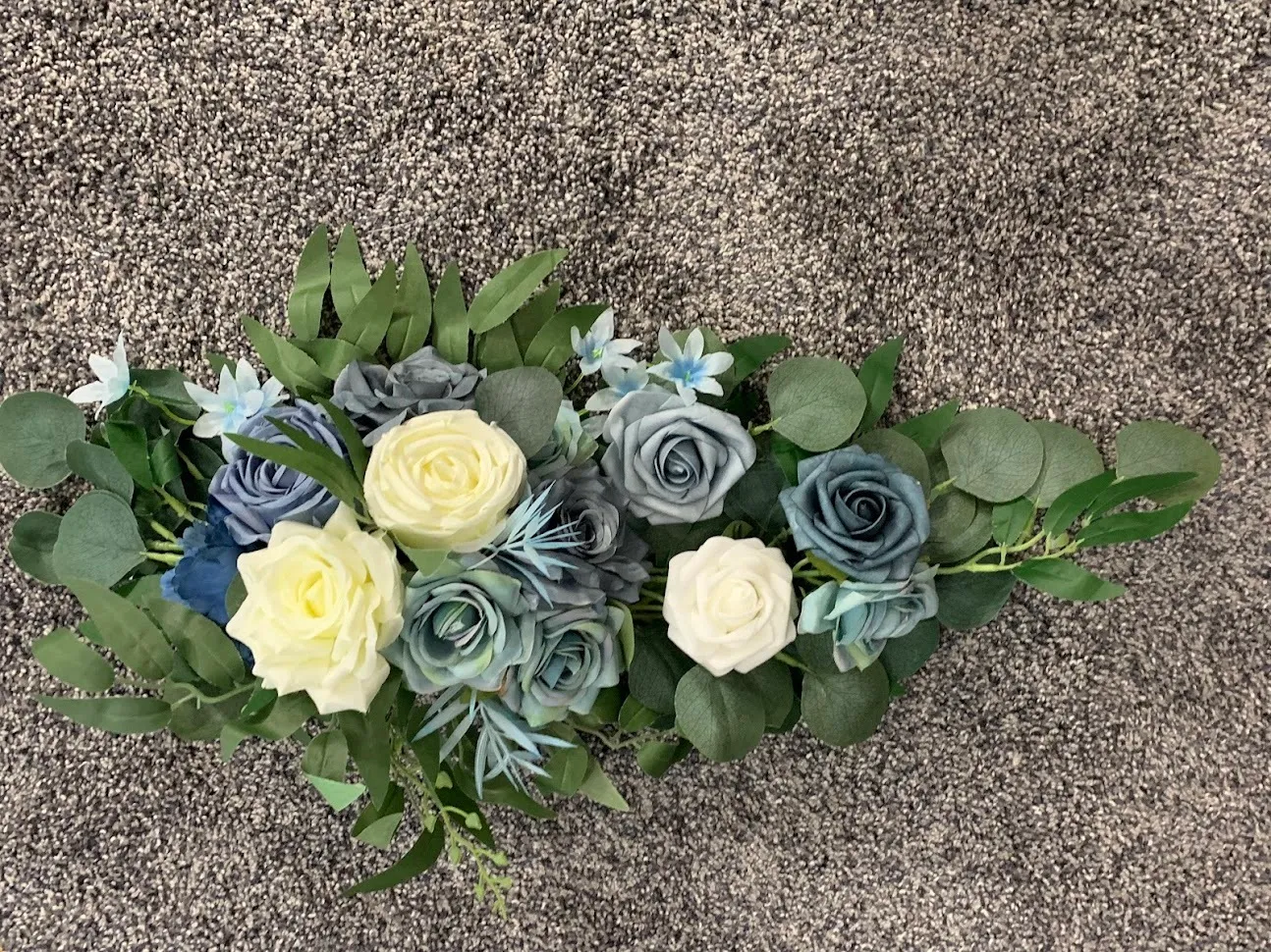 Shades of Blue- 2 Swag florals, Dusty Blue & Ivory