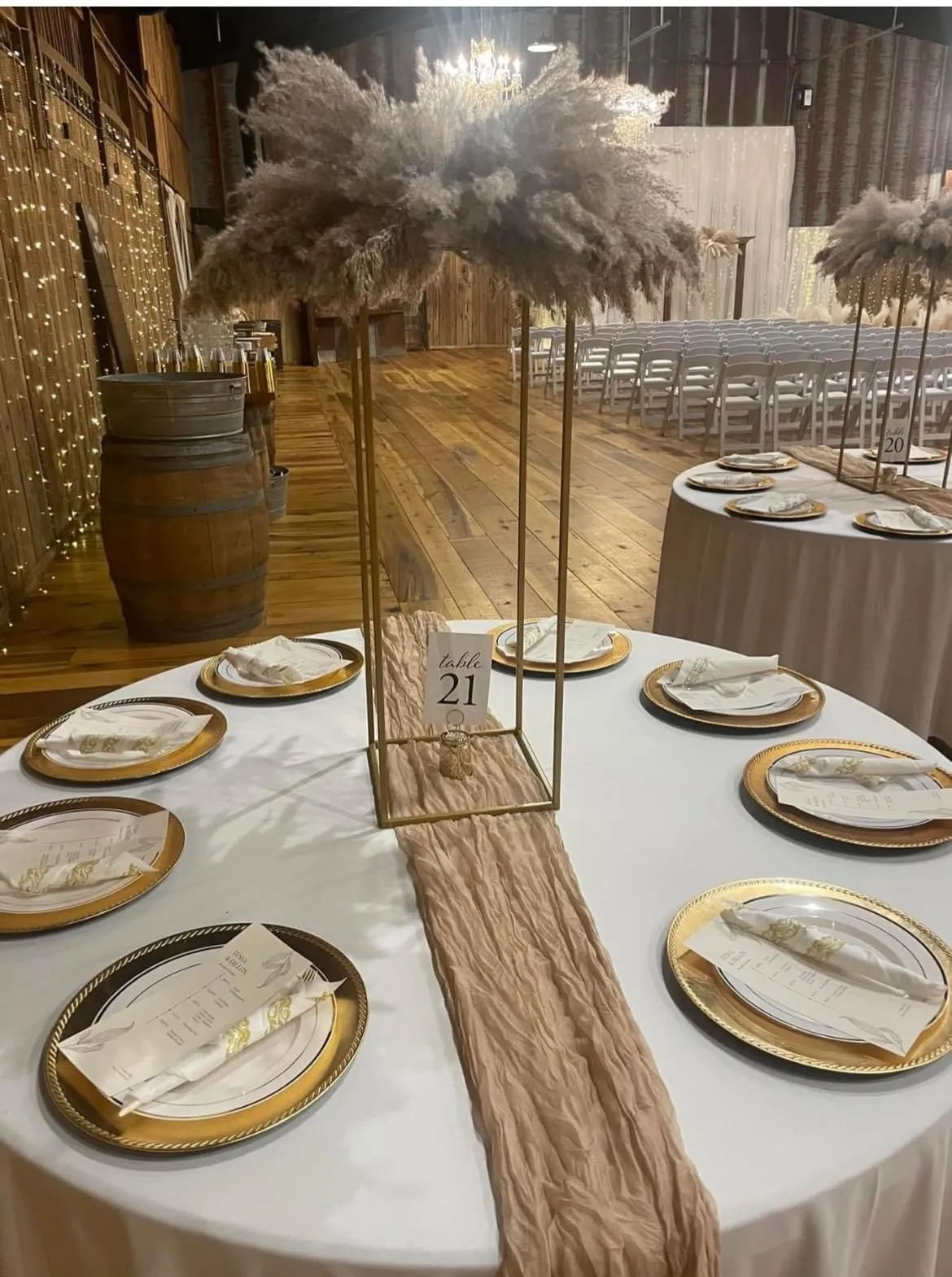 Boho Collection- Table runners- Tan Cheesecloth Table Runner, Boho Collection