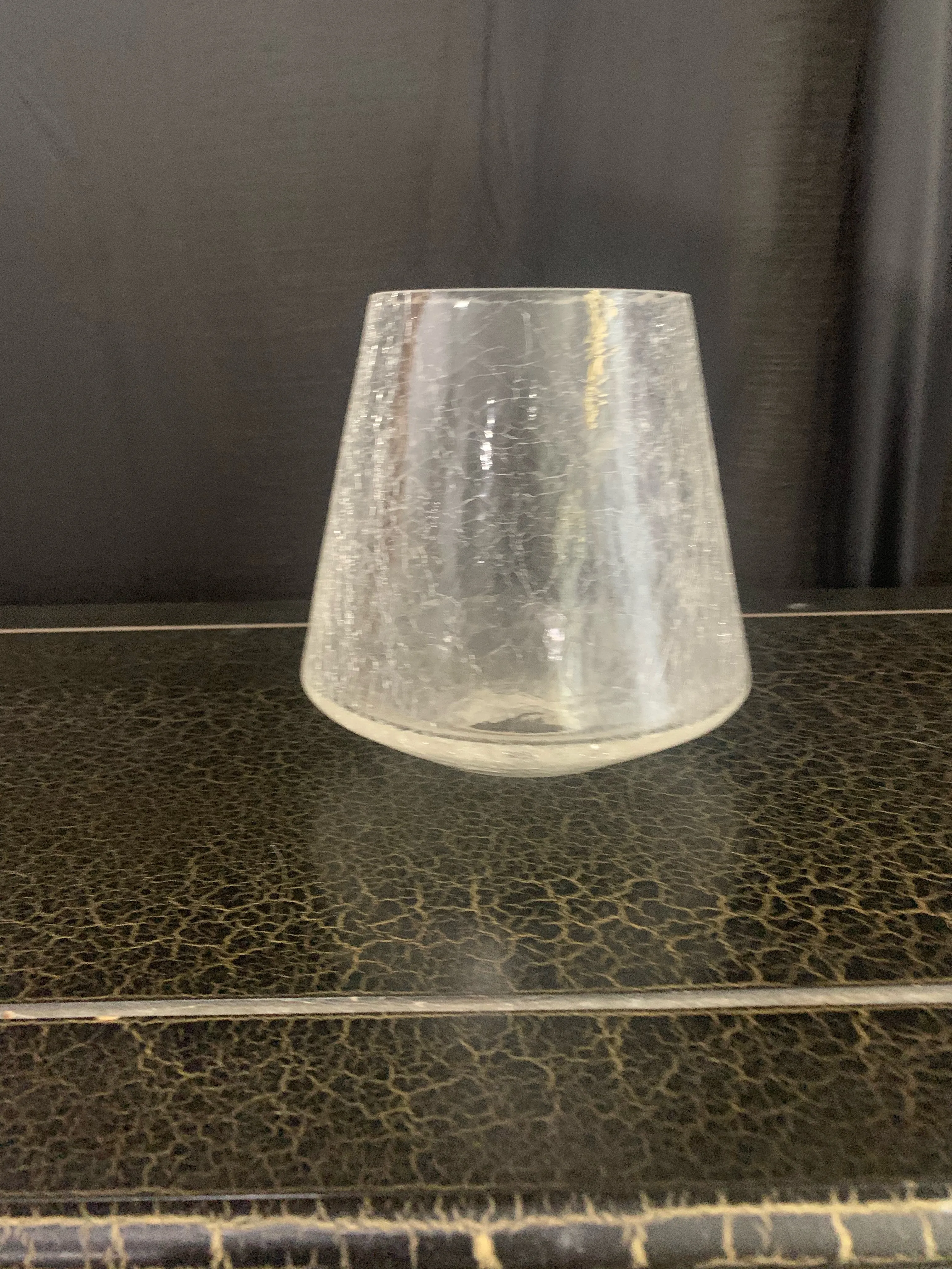 Vases- Crackle Glass Vase- misc 
