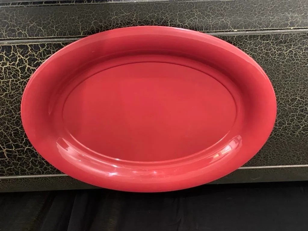 Food Service- Tray- Red Serving Platter, Plastic