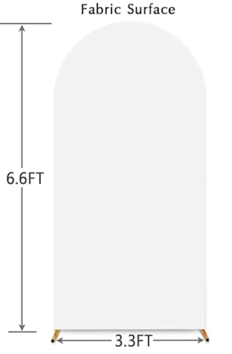 Arch Chiara Spandex Cover, White, 2- sided 6.6 ft