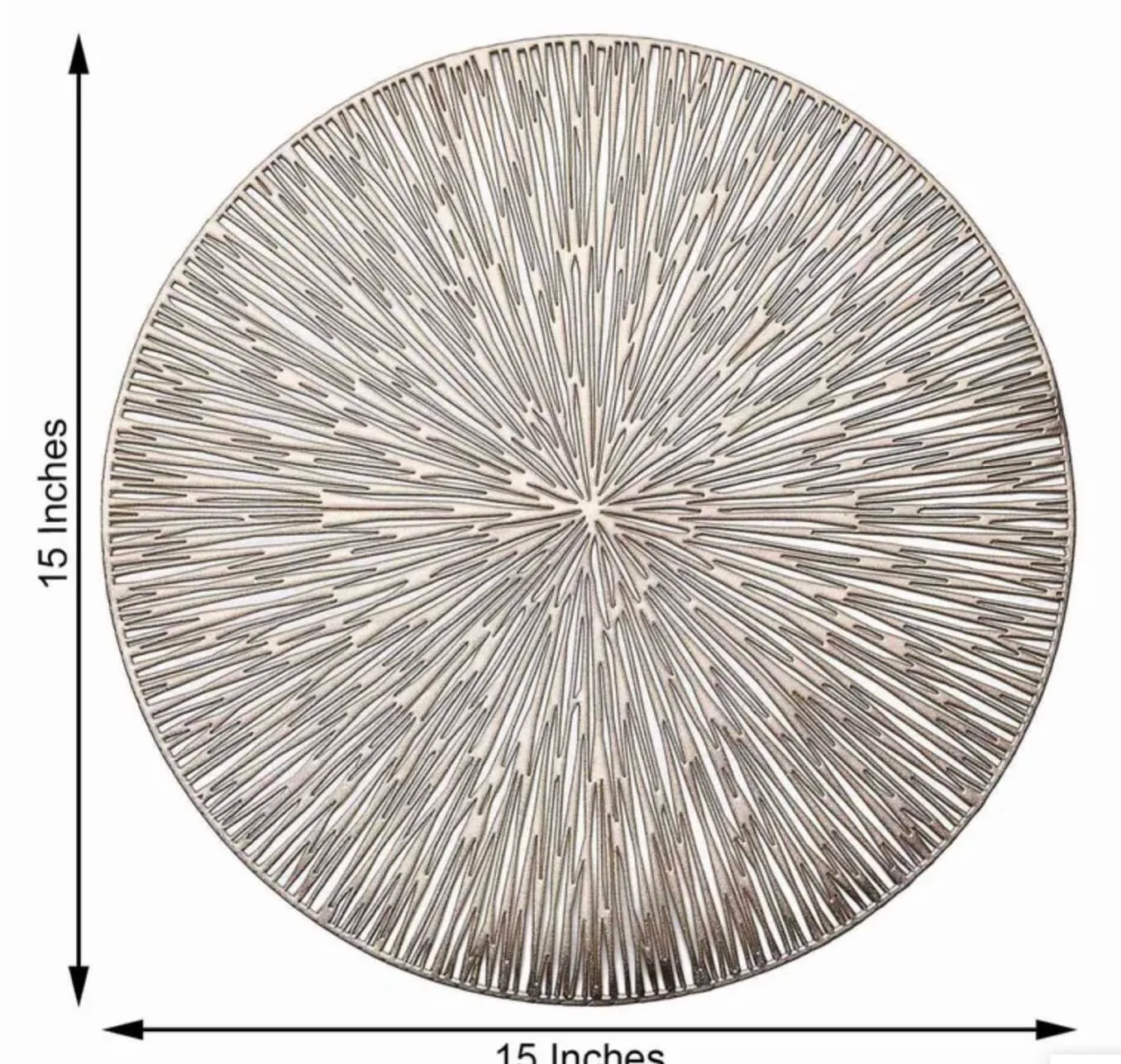 Placemats- 15" Gold Metallic Round Vinyl Placemats 