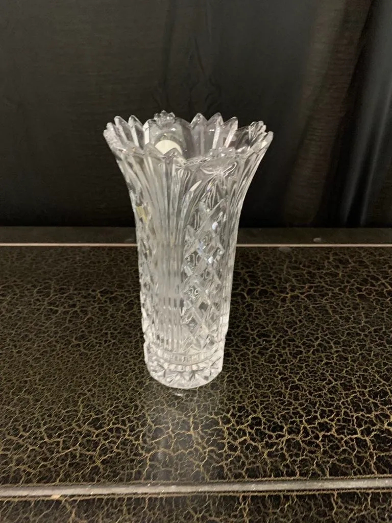 Vases- Crystal Floral Vase, 6” H