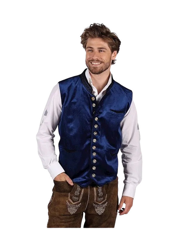 Oktoberfest vest blauw huren maat M/L/XL
