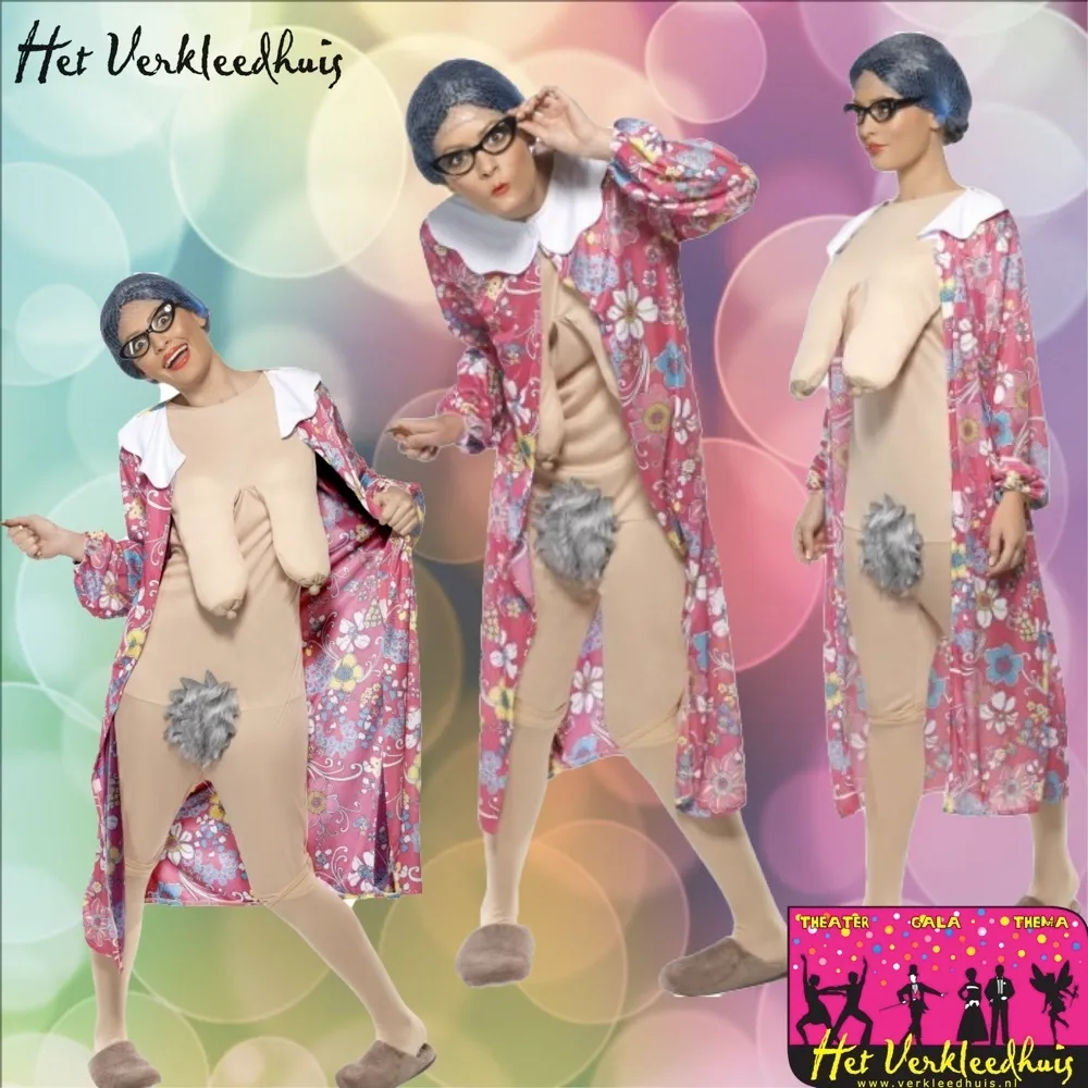 Vieze oma outfit huren