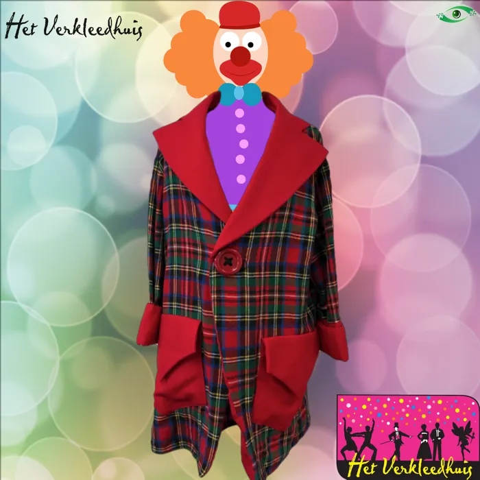 Clownsjas geruit huren