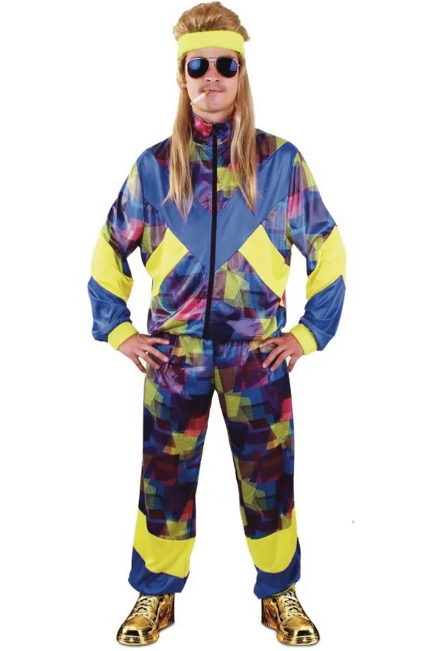 Trainingspak eighties blauw huren