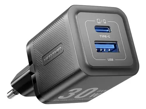 Cargador De Pared Carga Rapida Usb Y Usb-c 30w Vention